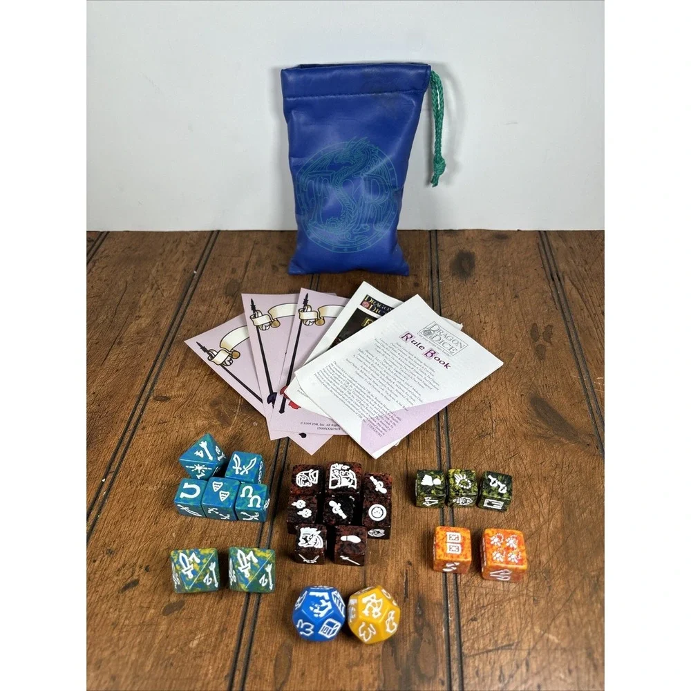TSR 1995 Dragon Dice Role Playing Game Bag 22 Dice D&D Dungeons‎ Dragons Bag